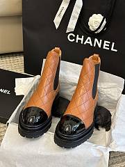 Chanel Short Boots Orange Calfskin Heel - 3