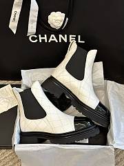 Chanel Short Boots White Calfskin Heel - 1