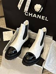 Chanel Short Boots White Calfskin Heel - 5