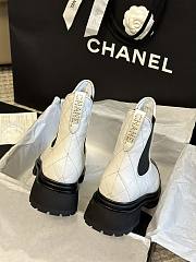 Chanel Short Boots White Calfskin Heel - 2