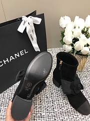 Chanel Short Black Boots Suede Kidskin & Grosgrain - 2