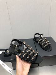 Chanel Black Flat Sandals - 2