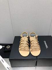 Chanel Light Beige Flat Sandals - 1