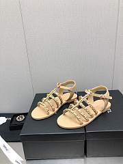 Chanel Light Beige Flat Sandals - 5