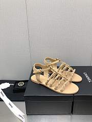 Chanel Light Beige Flat Sandals - 3