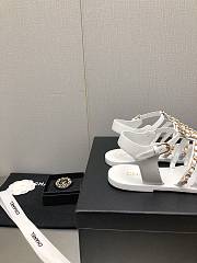 Chanel White Flat Sandals - 5