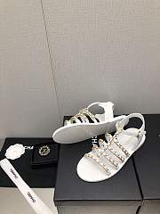Chanel White Flat Sandals - 2