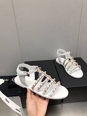 Chanel White Flat Sandals - 3