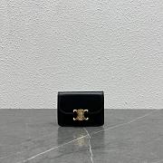 Celine Black Triomphe Wallet - 10.5x7x1cm - 1