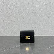 Celine Black Triomphe Folded Wallet - 10.5×9×3cm - 1