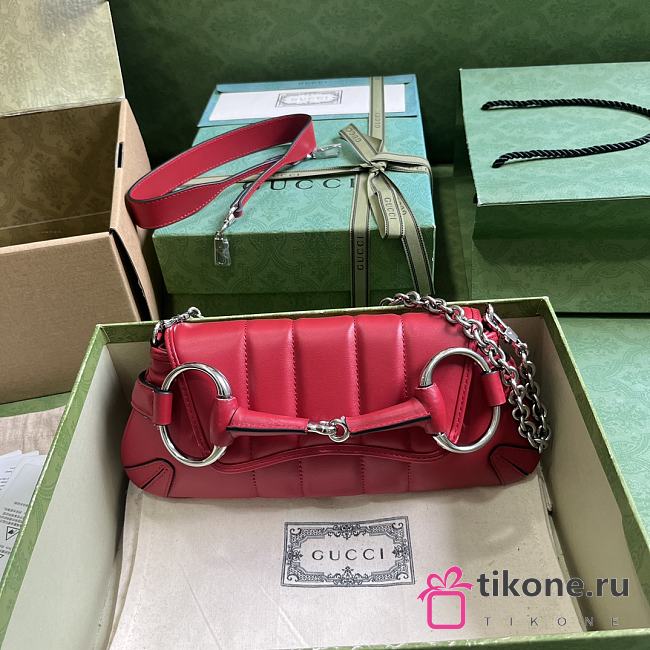 Gucci Horsebit Small Chain Red - 27x11.5x5cm - 1