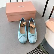 Miumiu Blue Satin Ballerinas Flats  - 1