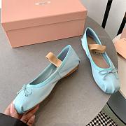 Miumiu Blue Satin Ballerinas Flats  - 3