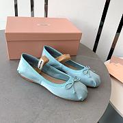 Miumiu Blue Satin Ballerinas Flats  - 2