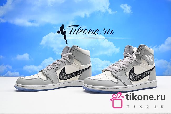 JordanxDior Air 1 Retro High Sneakers White - 1