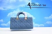 Dior Medium Lady D-Joy Bag Denim - 26x13.5x5cm - 2