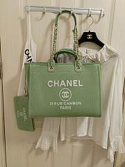 Chanel Mixed Fibers Small Deauville Tote Green 38cm - 5