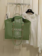 Chanel Mixed Fibers Small Deauville Tote Green 38cm - 4