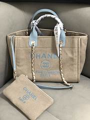 Chanel Medium Deauville Tote Grey Light Blue 38CM - 1