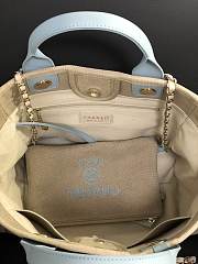 Chanel Medium Deauville Tote Grey Light Blue 38CM - 4