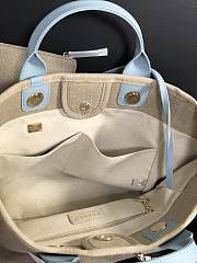 Chanel Medium Deauville Tote Grey Light Blue 38CM - 3