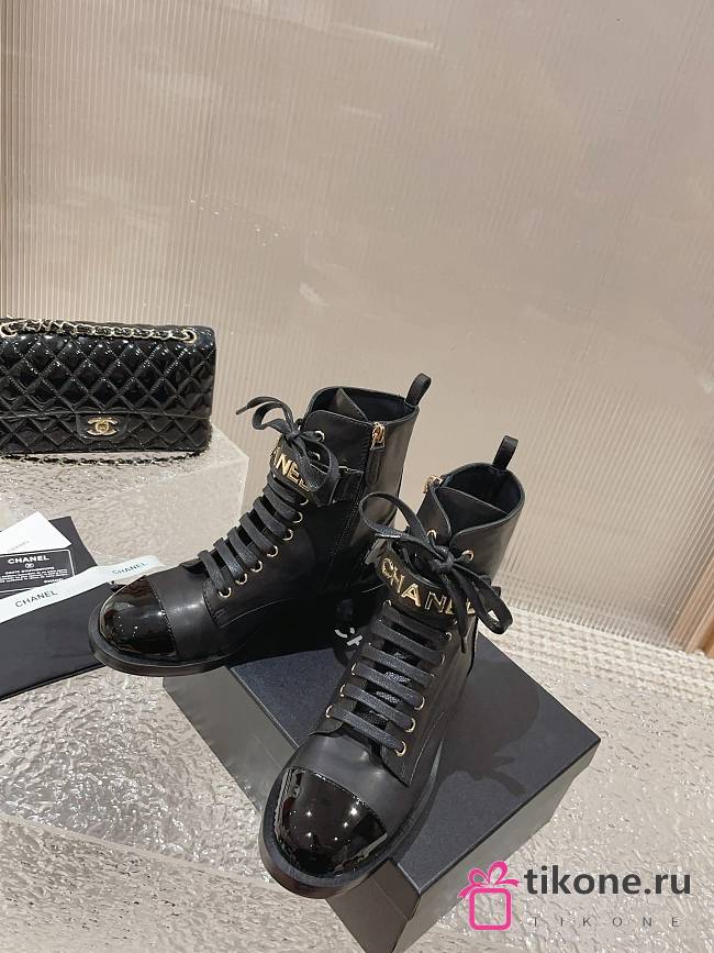 Chanel Short Boots Logo Lace Up - 1