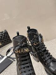 Chanel Short Boots Logo Lace Up 02 - 5