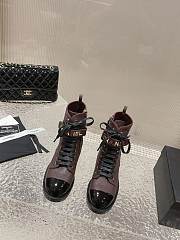 Chanel Short Boots Logo Lace Up 03 - 4