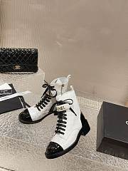 Chanel Short Boots Logo Lace Up 04 - 4