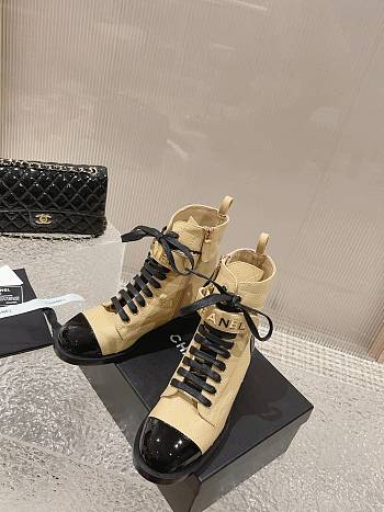 Chanel Short Boots Logo Lace Up 05