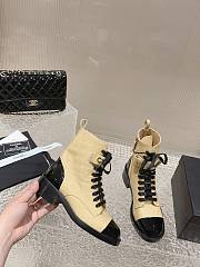 Chanel Short Boots Logo Lace Up 05 - 4