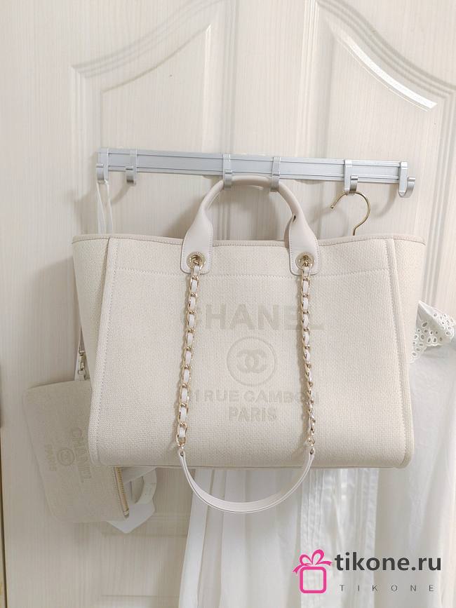 Chanel Deauville Tote White 38cm - 1