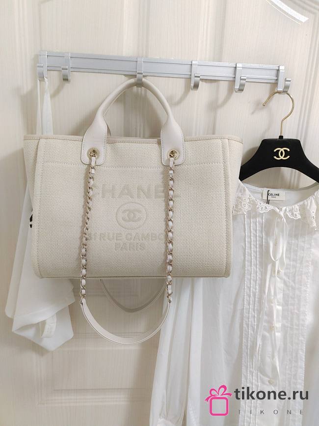 Chanel Small Deauville Tote White 32CM - 1