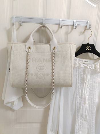 Chanel Small Deauville Tote White 32CM