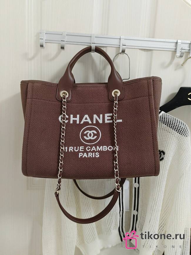 Chanel Small Deauville Tote Brown 32CM - 1