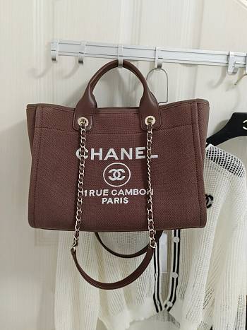 Chanel Small Deauville Tote Brown 32CM