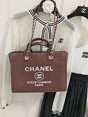 Chanel Small Deauville Tote Brown 32CM - 3