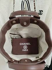 Chanel Small Deauville Tote Brown 32CM - 5