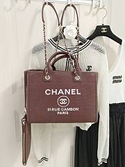 Chanel Small Deauville Tote Brown 32CM - 4