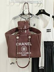 Chanel Deauville Tote Brown 38CM - 4