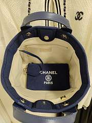 Chanel Small Deauville Tote Blue 32CM - 4