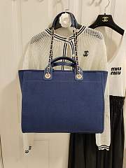 Chanel Deauville Tote Blue 38CM - 5