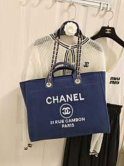 Chanel Deauville Tote Blue 38CM - 3