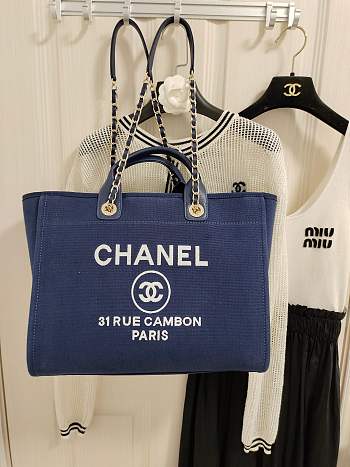 Chanel Deauville Tote Blue 38CM