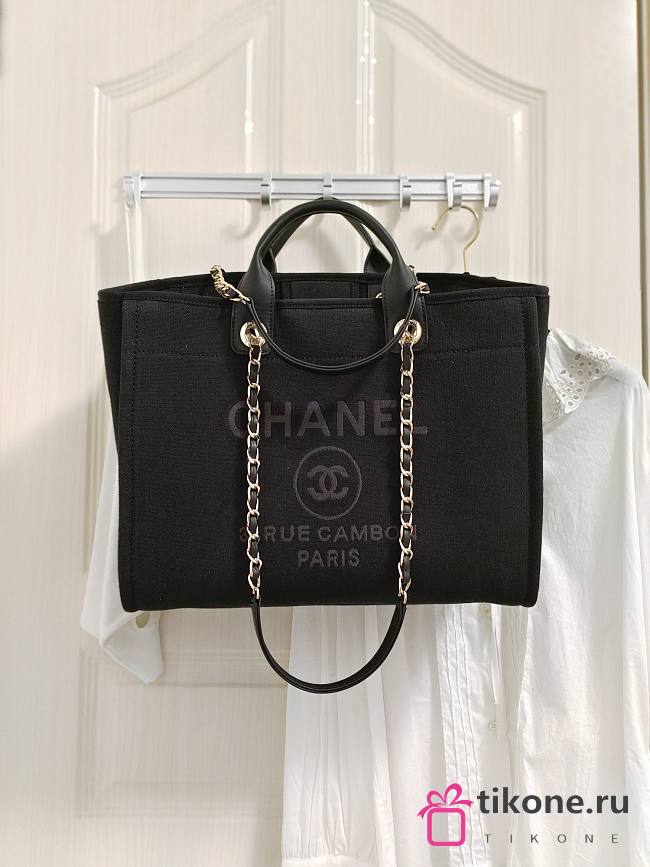 Chanel Deauville Tote Black 38CM - 1