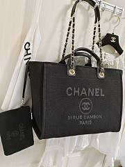 Chanel Deauville Tote Black 38CM - 3