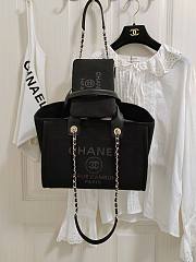 Chanel Small Deauville Tote Black 32CM - 4