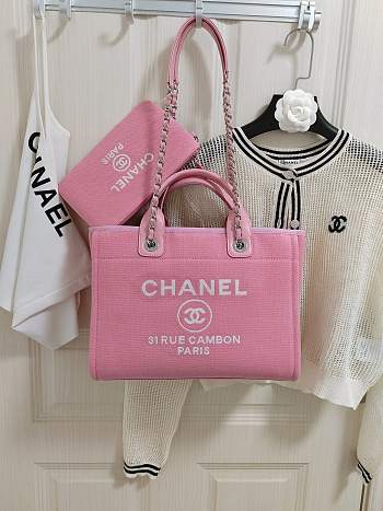 Chanel Small Deauville Tote Pink 32CM