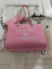 Chanel Small Deauville Tote Pink 32CM - 5