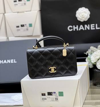 Chanel 23 Autumn and Winter Litchi Leather Bag - 20x12x8cm